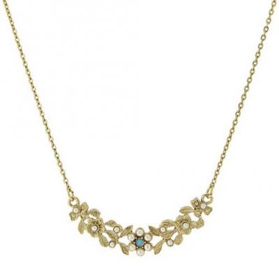 Downton Abbey Gold Tone Pearl n Turquoise nkl.JPG